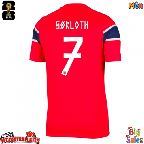 Norway Alexander Sorloth #7 Replica Home Stadium Shirt World Cup 2026 Short Sleeve